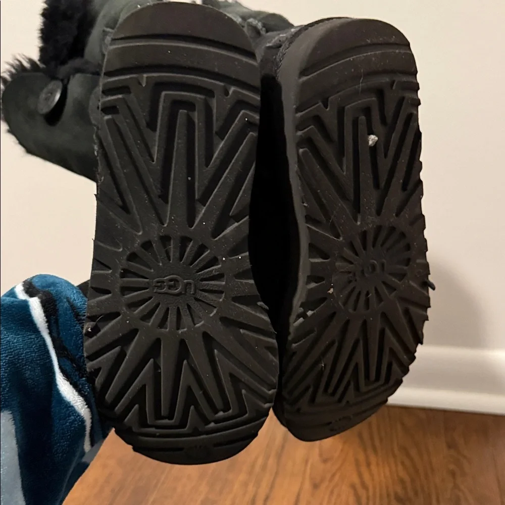 Ugg Bailey Button Black Suede Boots - Picture 9 of 10